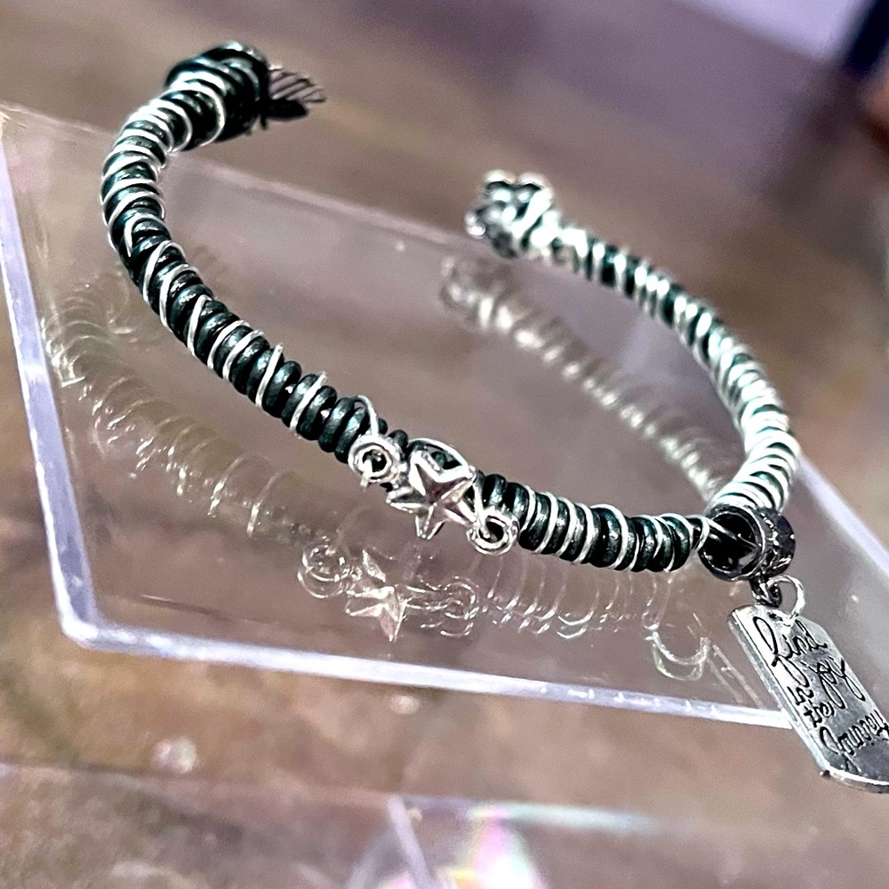 Wirewrapped Motivational Cuff Bracelet / Armband